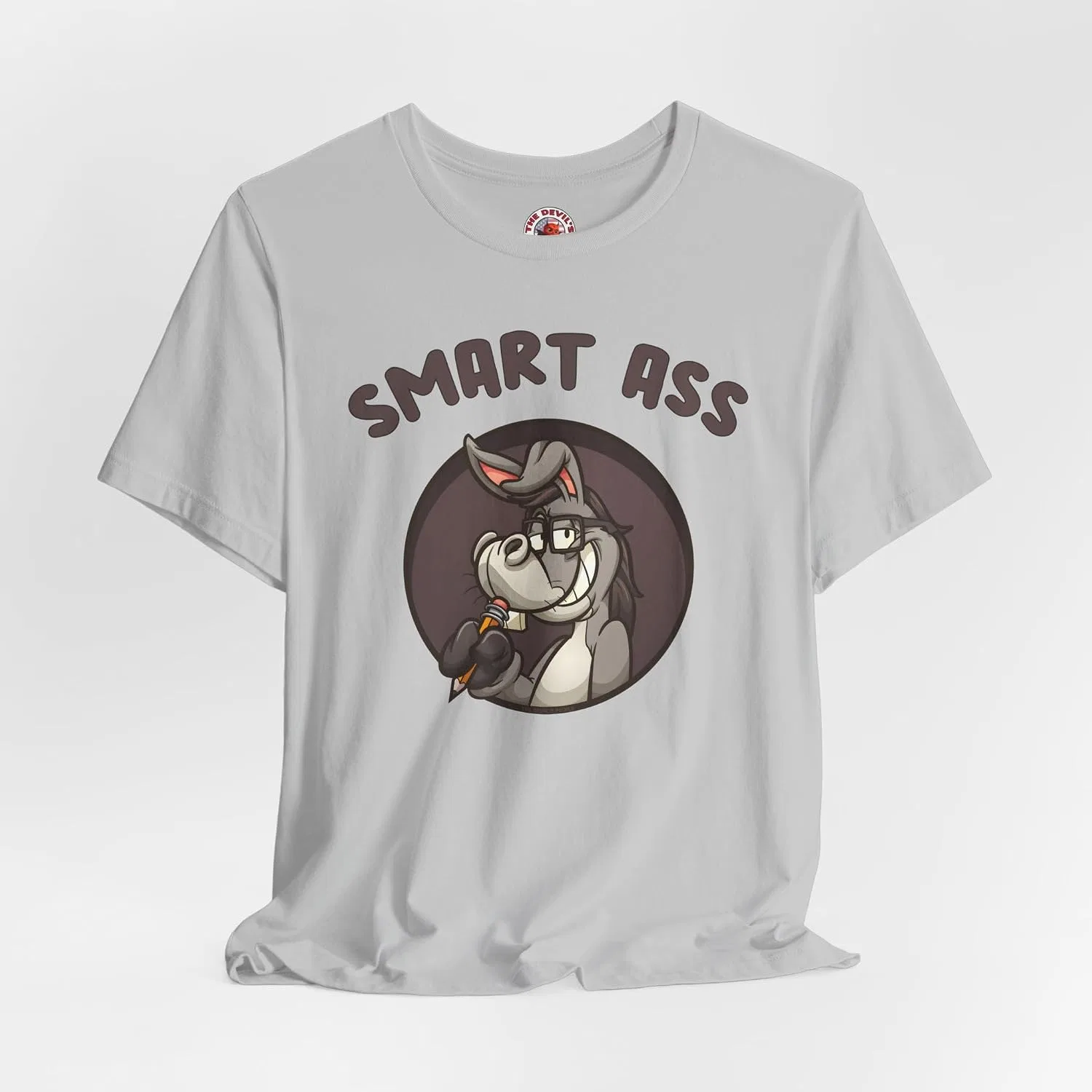 Женская футболка с принтом Smart Ass, Athletic Grey — фото 3