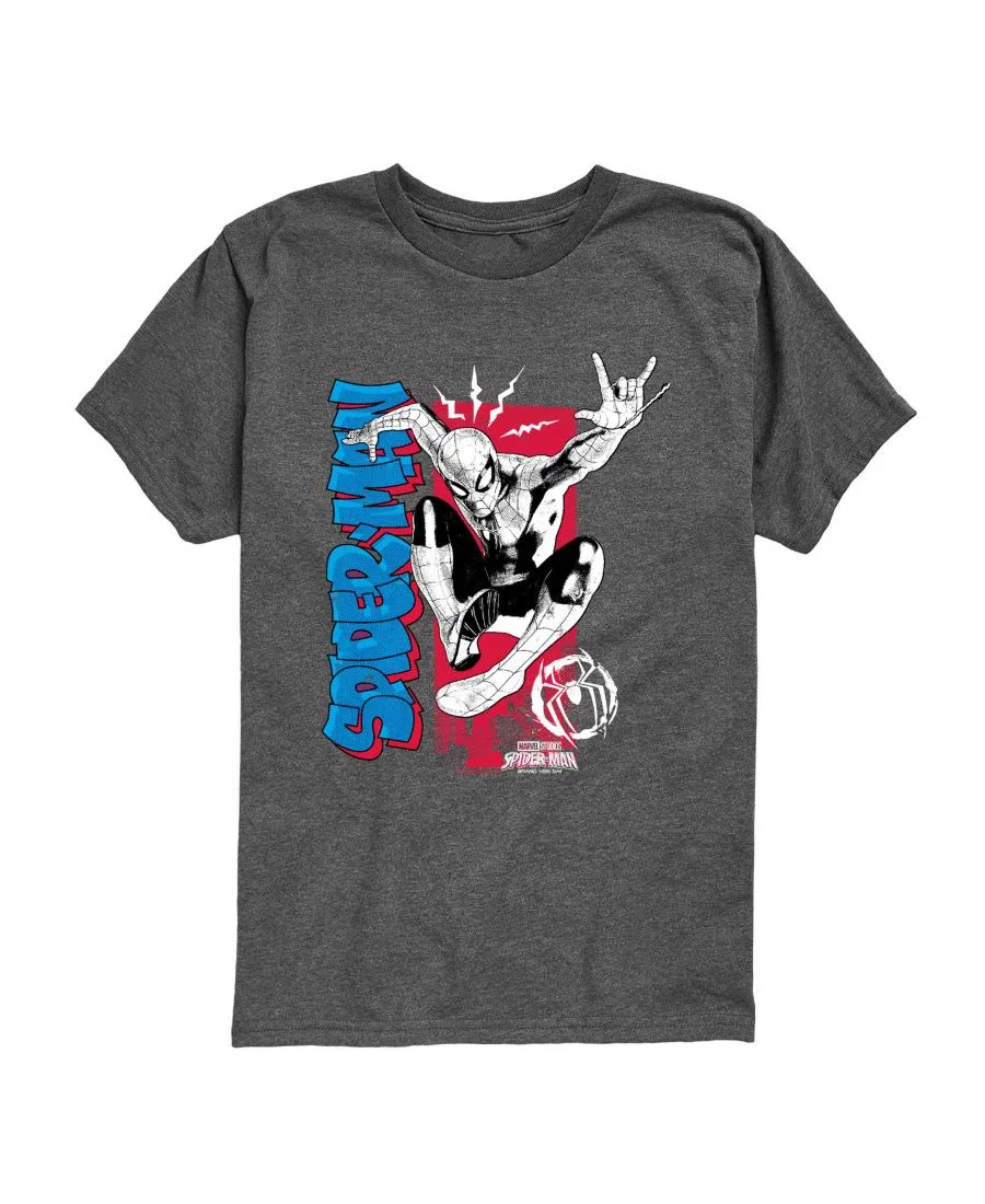 Футболка детская с коротким рукавом с принтом Spider-Man Brand New Day Marvel, Heather Charcoal