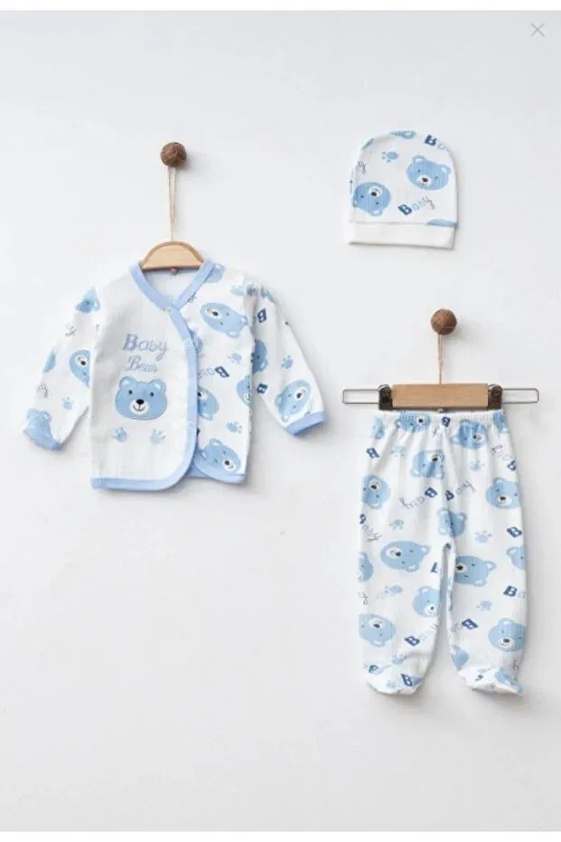 Детское боди-комплект для новорожденных хлопковый с принтом Koala Printed Bereli Baby Buufuu, Blue — фото 3