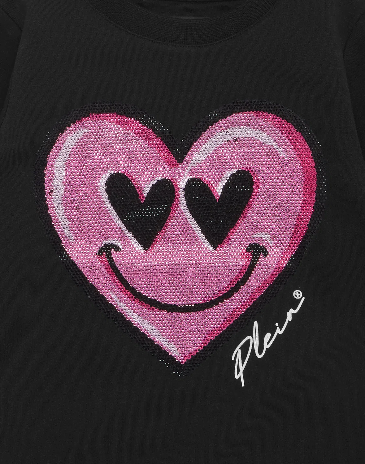 Детский свитшот с длинным рукавом и принтом Smile PHILIPP PLEIN, черный — фото 3