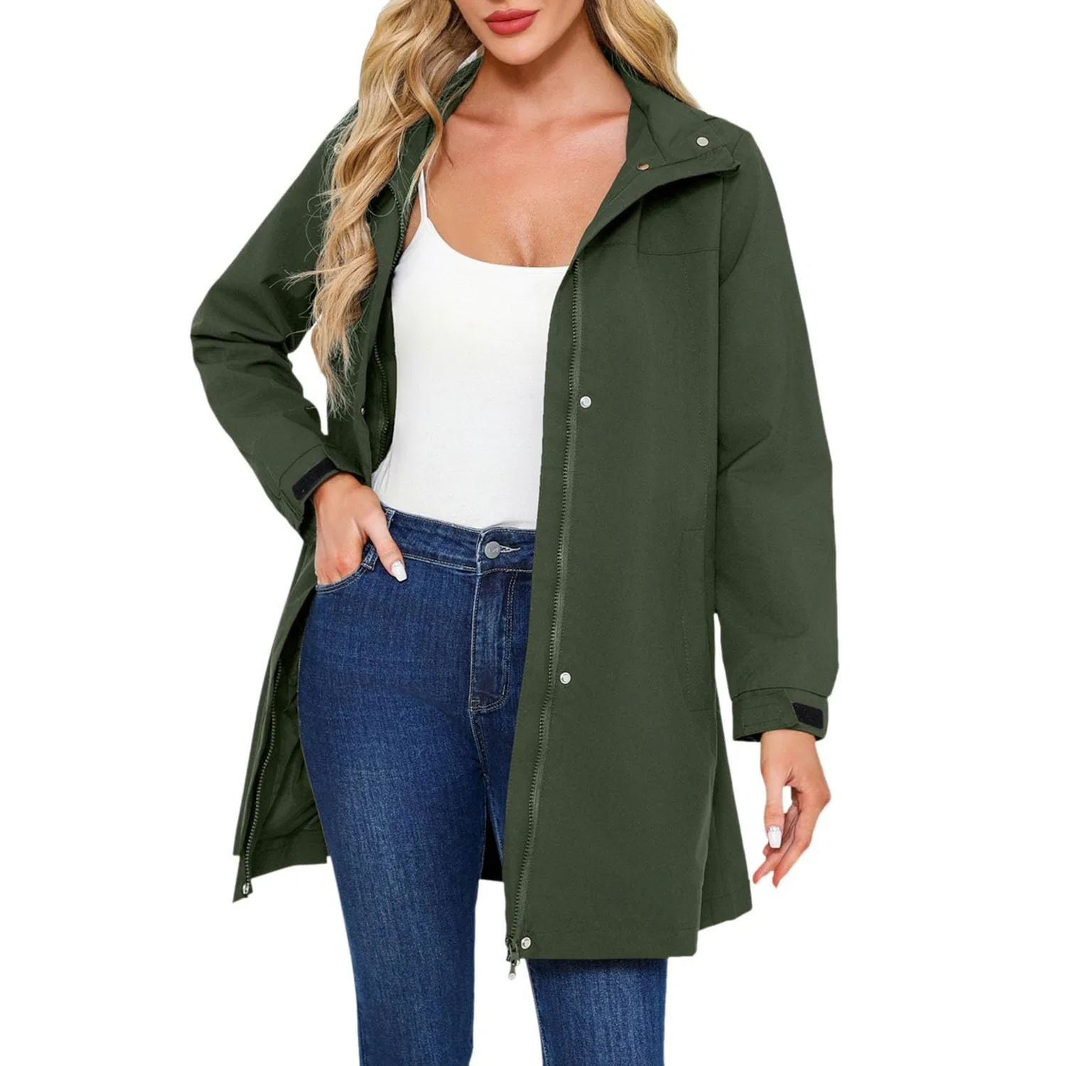 Женская куртка с карманами для путешествий, Verde