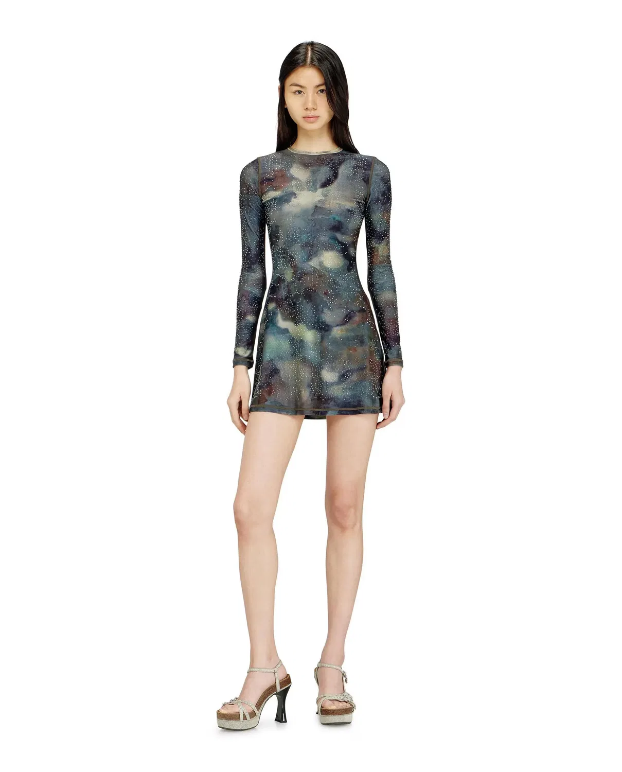 Женское платье короткое с принтом Diesel, Multicolor