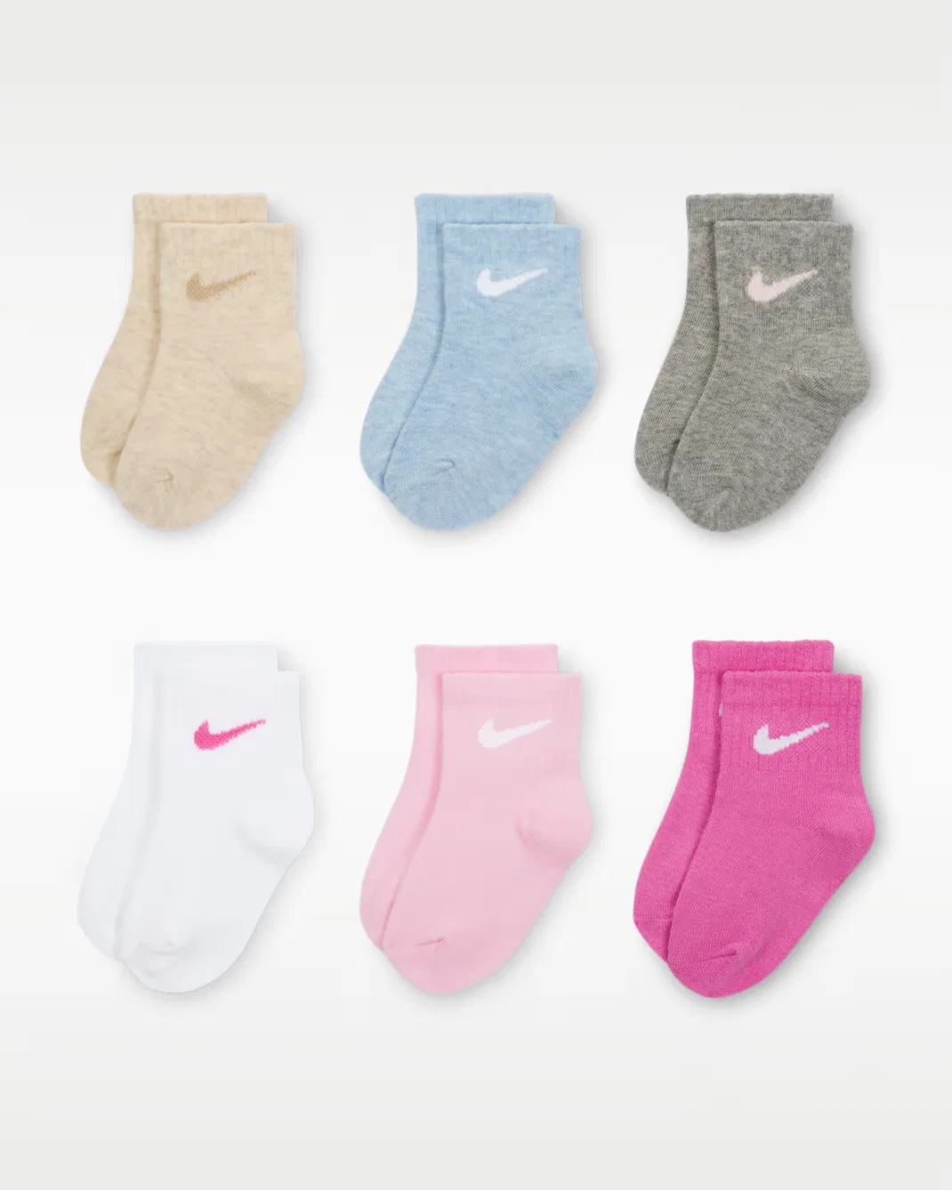 Детские носки Swoosh до щиколотки (6 пар) Nike, Playful Pink