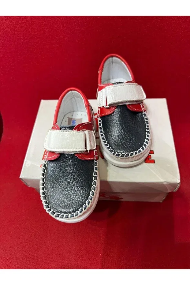 Детские повседневные кожаные туфли для мальчиков Windy Shoes, Navy Blue White