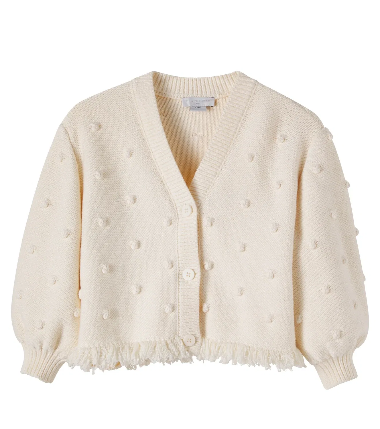 Кардиган хлопковый с бахромой Stella Mccartney Kids, белый