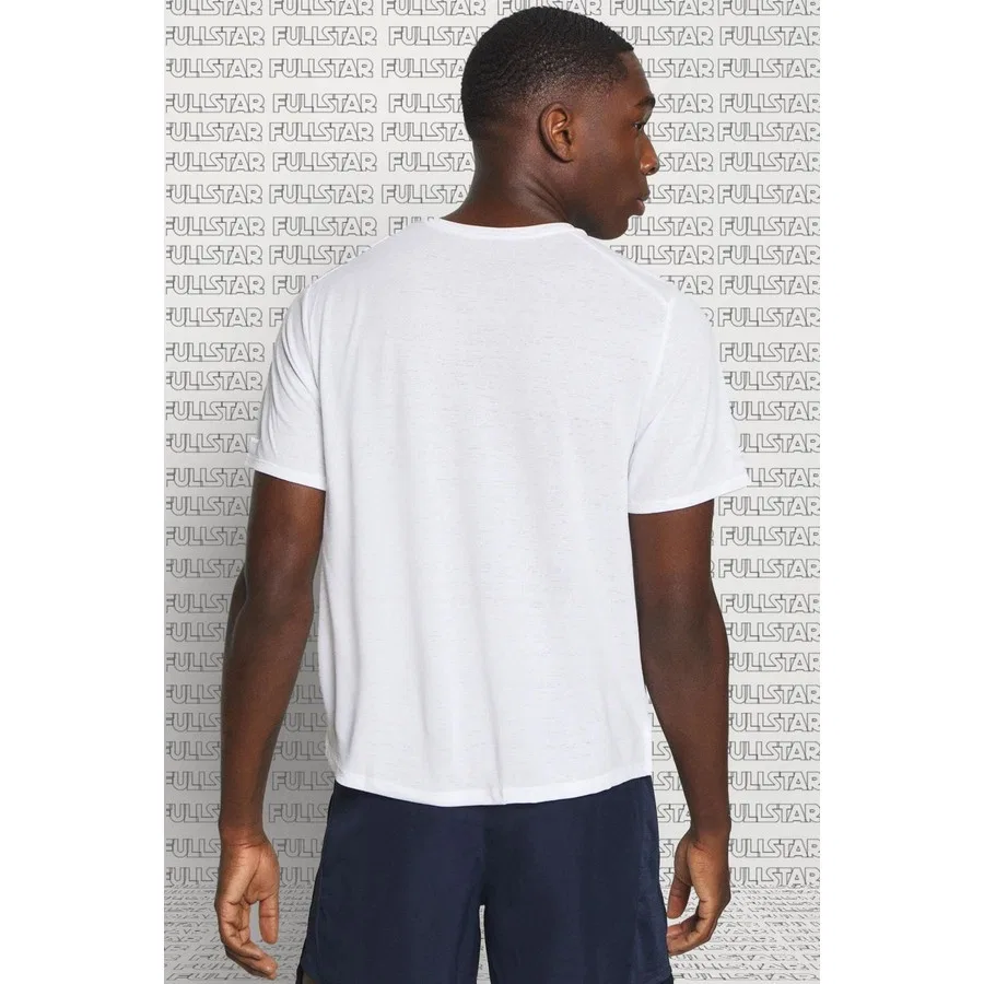 Футболка спортивная с коротким рукавом Dri Fit Miler White Nike, Белый — фото 2