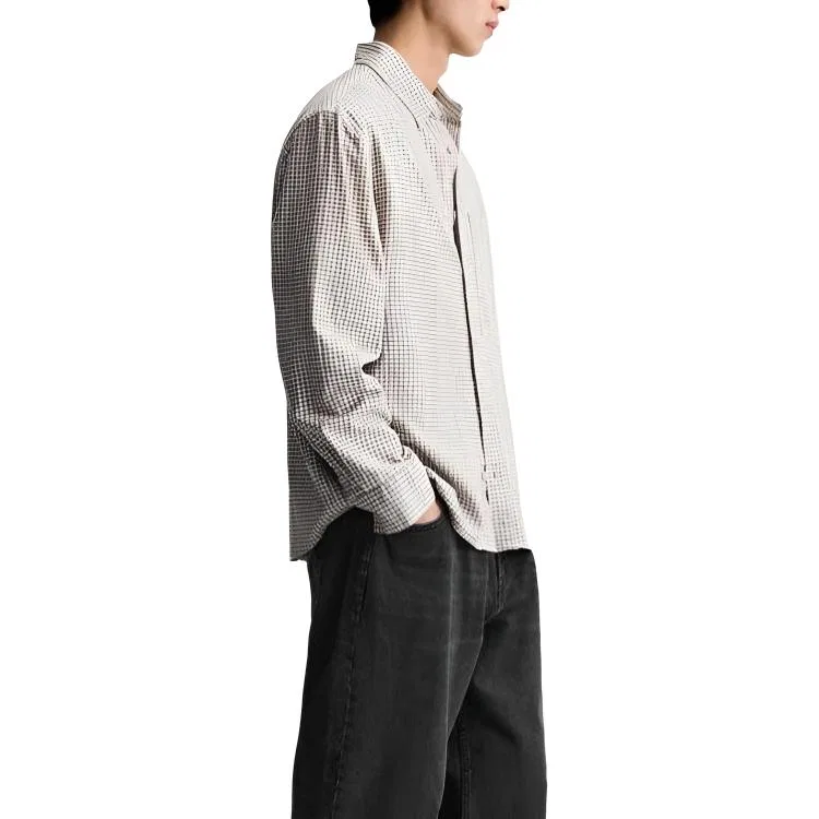 Мужская рубашка с отложным воротником Coal Gray ZARA, Coal Gray — фото 4