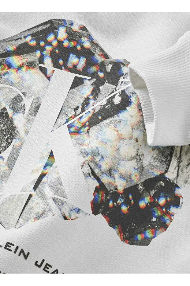 Женские свитшот с принтом Crystal Graphic Calvin Klein, White — фото 3