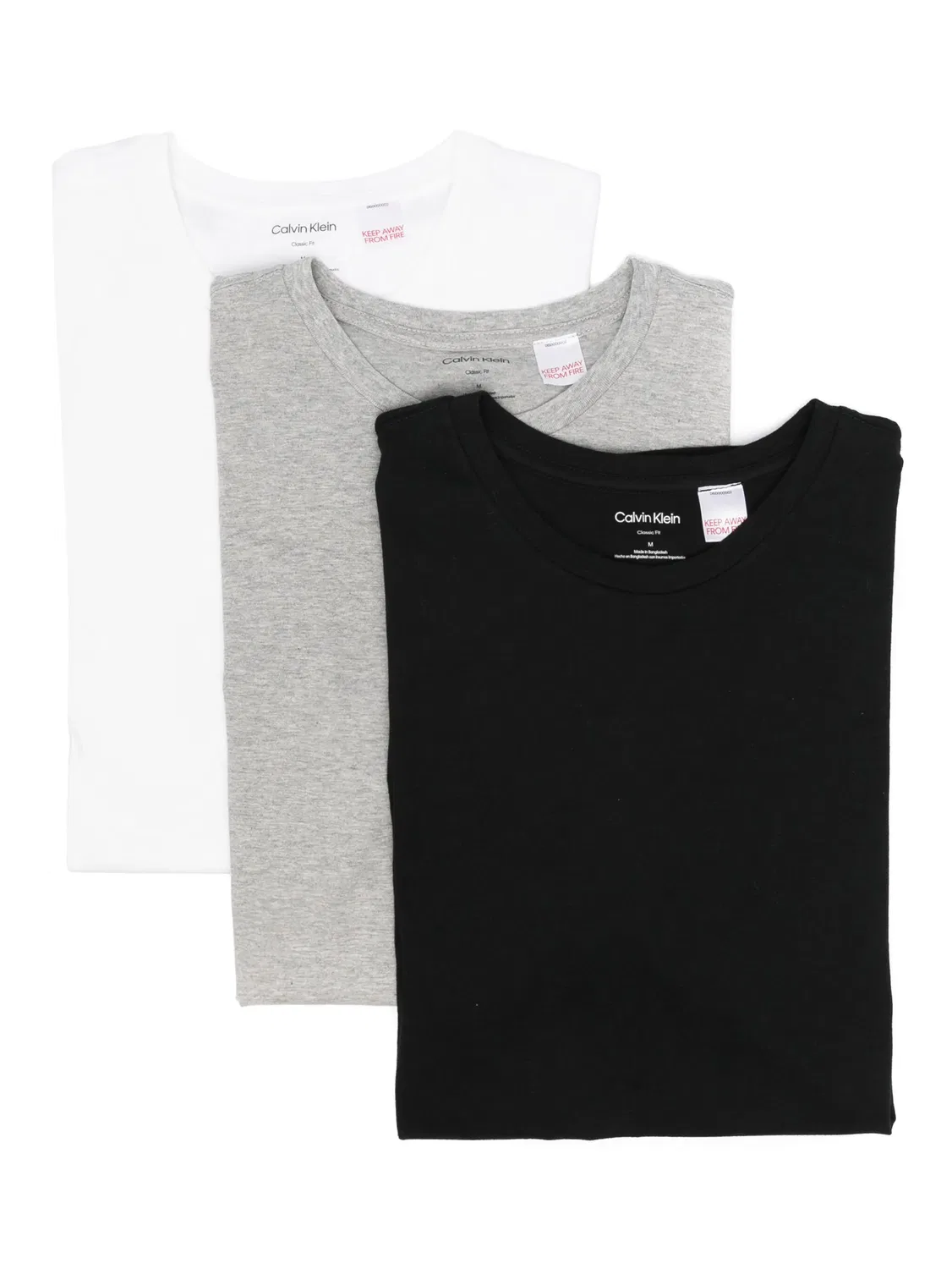 Футболка классическая черная, 3 шт. Calvin Klein, черный