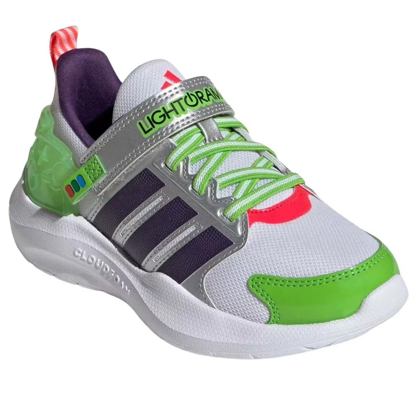 Детские кроссовки с липучкой Lightorama Adidas, белый — фото 4
