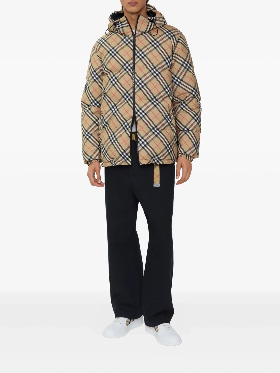 Реверсивная куртка-пуховик в клетку Burberry, черный — фото 3