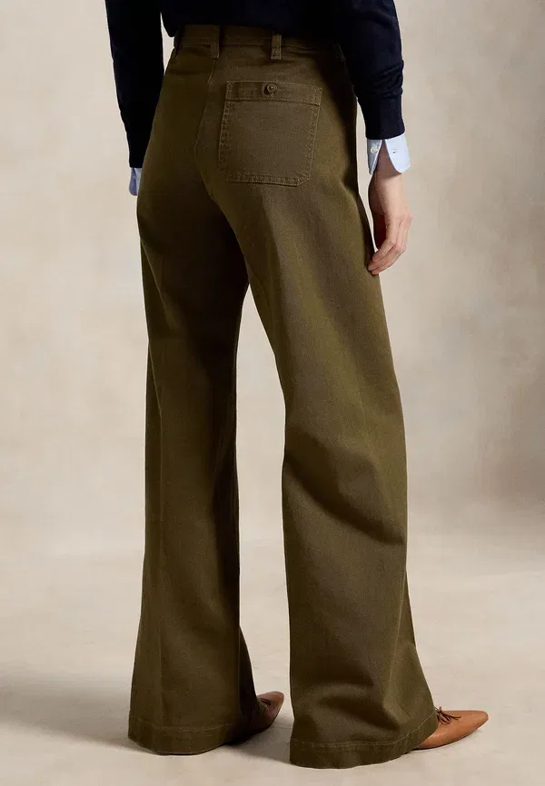 Брюки из хлопка с эластаном Polo Ralph Lauren, оливковый — фото 3