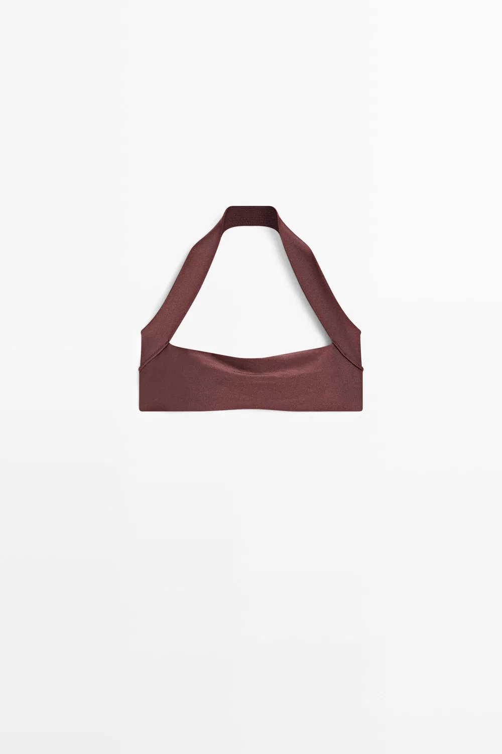 Топ бикини Massimo Dutti, с завязками на шее, коричневый — фото 2