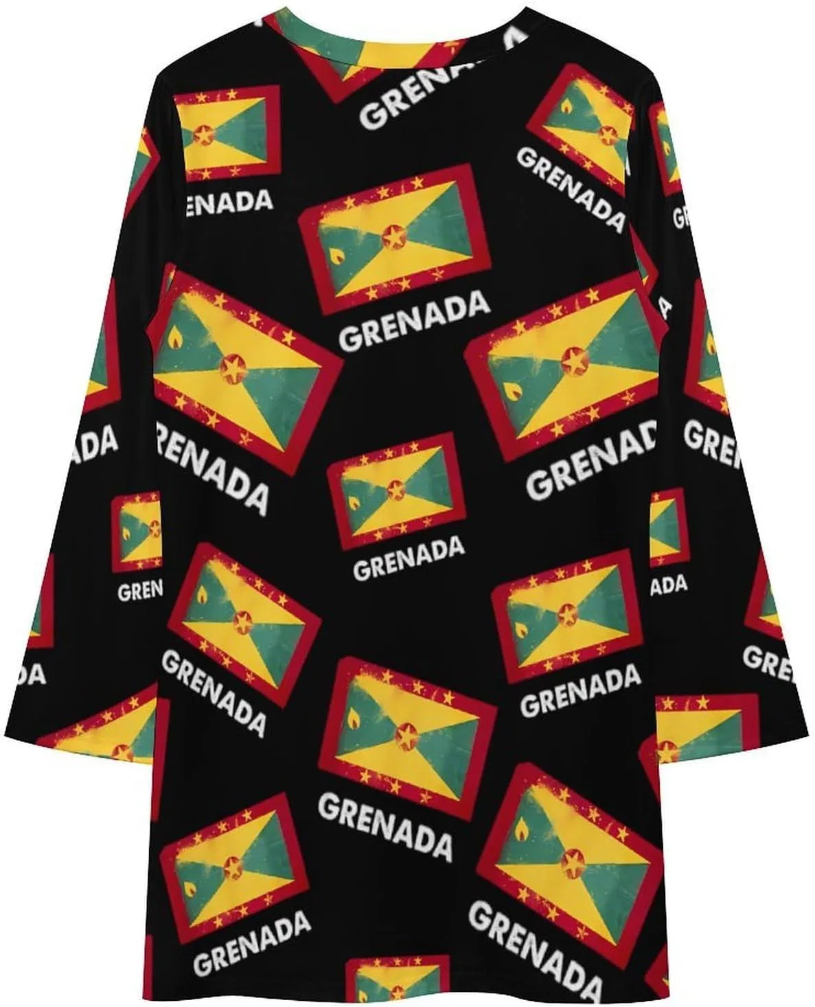 Женское платье-свитшот с флисовыми рукавами Grenada Flag, Style-38 — фото 3