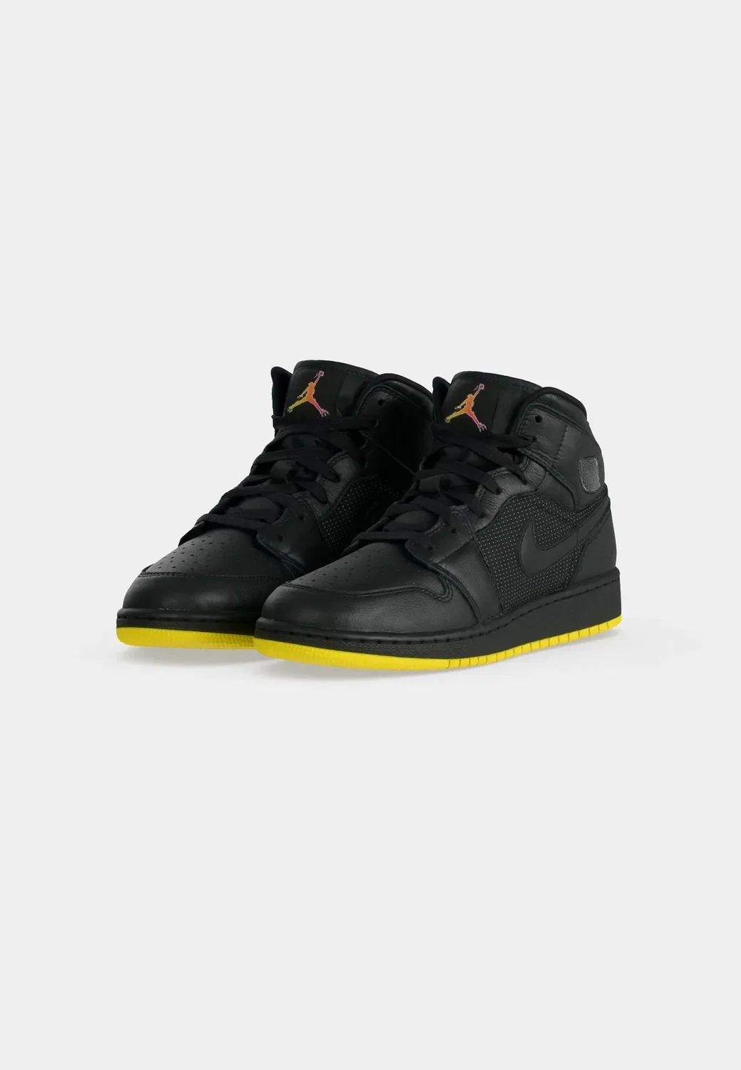 Air 1 mid se унисекс - высокие кроссовки Jordan, Black/Silver-Coloured/Opti Yellow — фото 3
