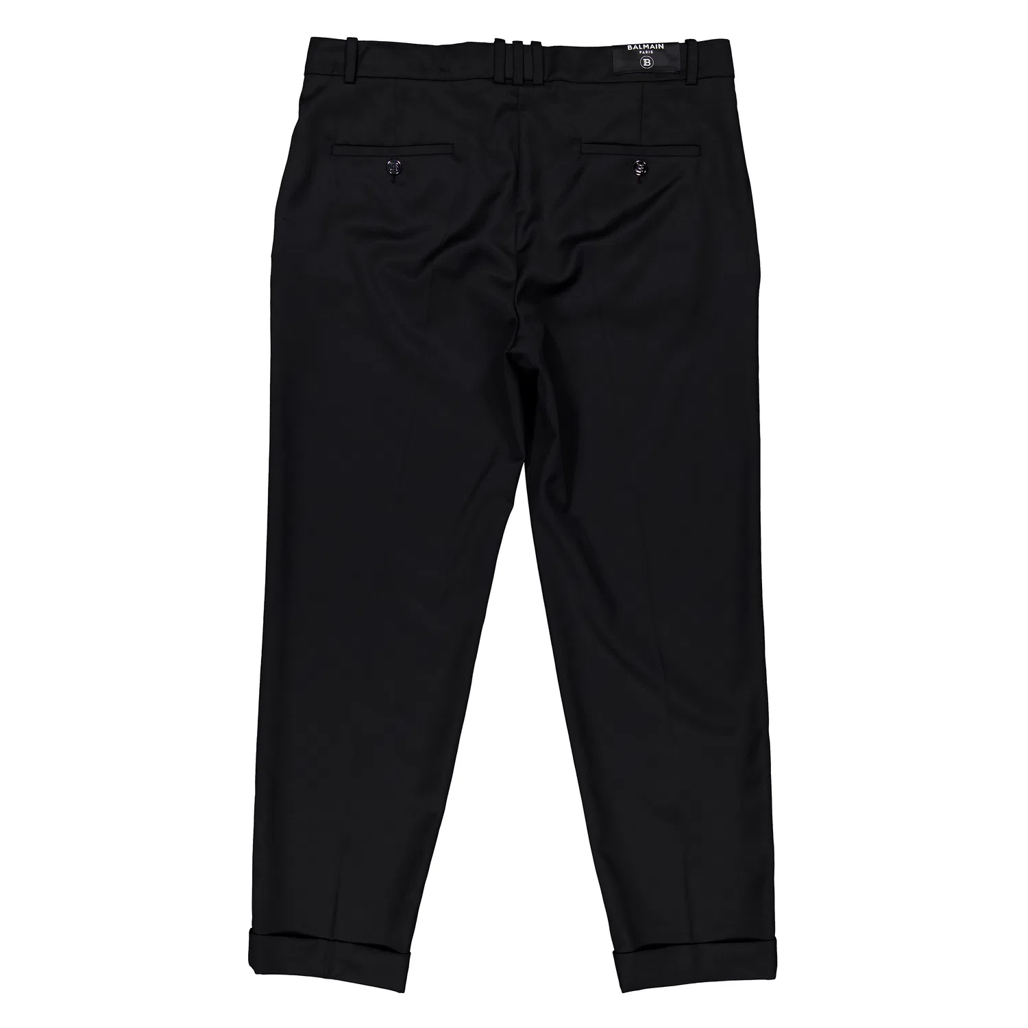 Брюки прямого кроя из шерсти Straight Leg Tailored Wool Trousers Balmain, Black — фото 2