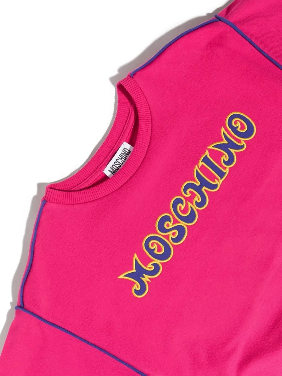 Платье-свитер с вышитым логотипом Moschino, розовый — фото 2