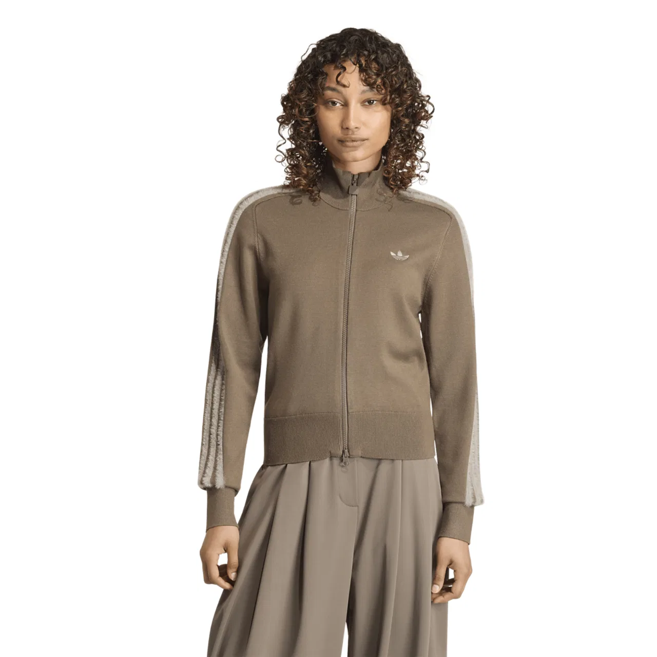 Женская куртка-трек приталенного кроя из вискозного трикотажа Adidas Originals Firebird Knit Track Top, Branch/Silver Pebble