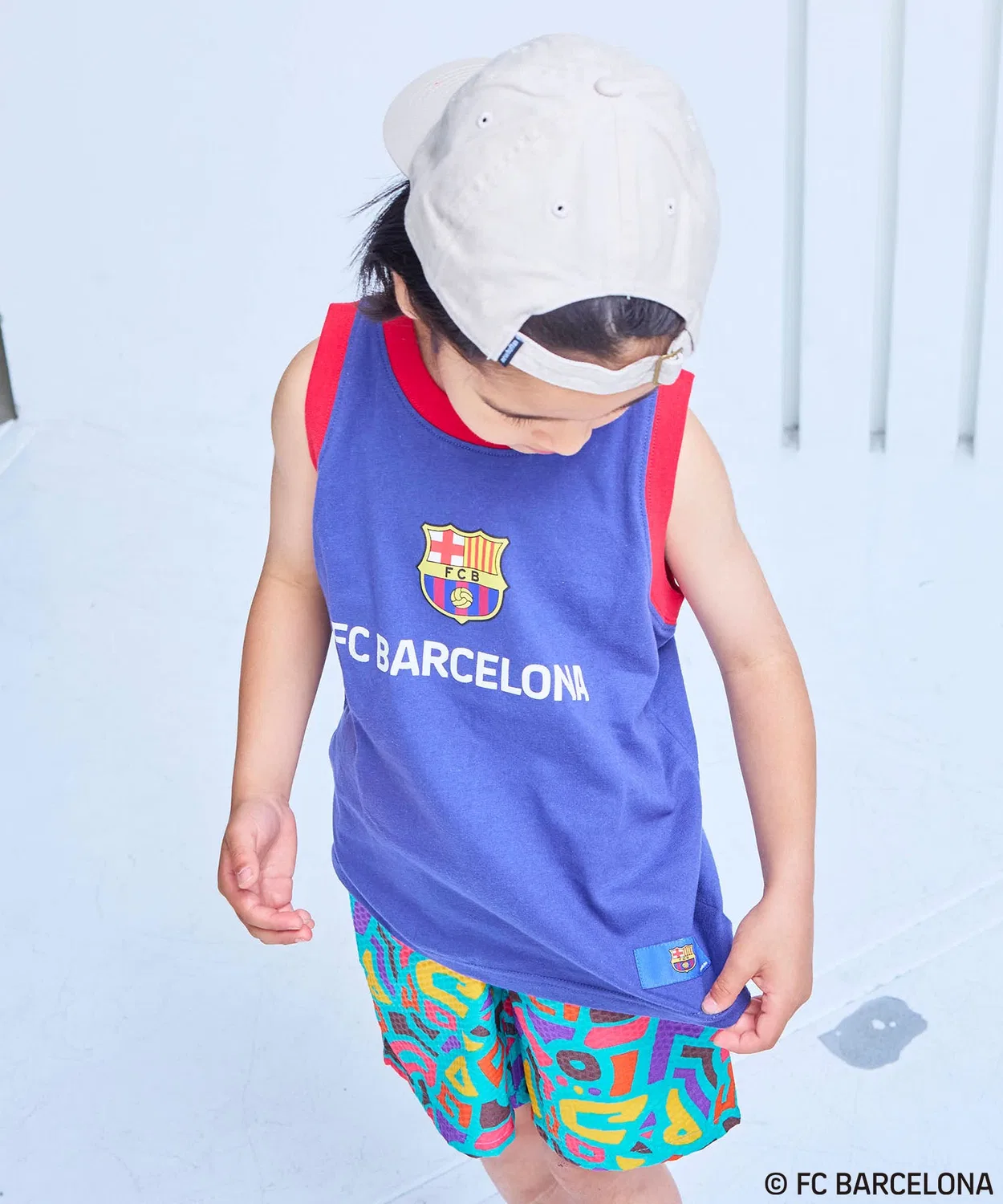 Детская майка без рукавов с принтом FC Barcelona Game Tank Top MARKEY'S, Navy — фото 3