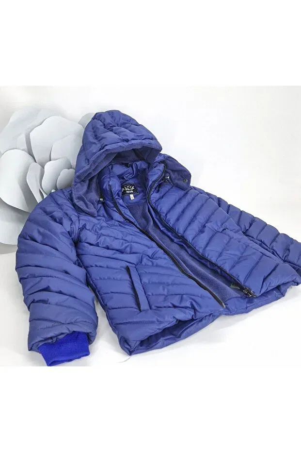 Детское пальто для девочек с капюшоном Evitle, Navy Blue — фото 2