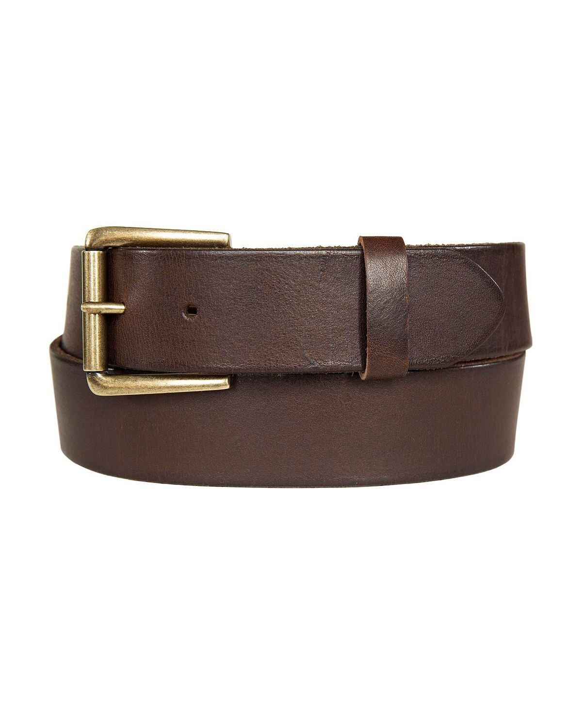 

Мужской кожаный джинсовый ремень с роликовой пряжкой и заклепками Lucky Brand, коричневый