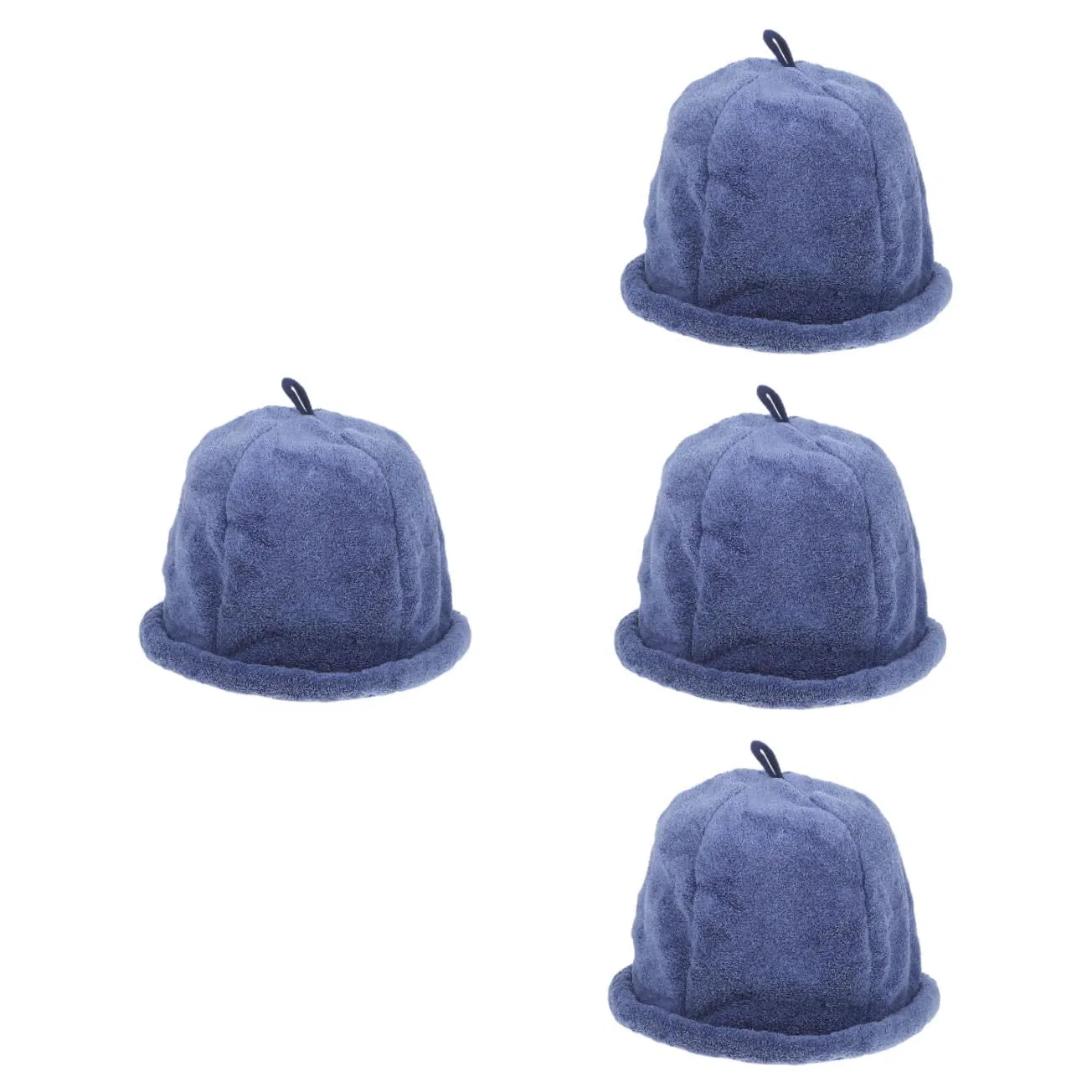 Шапочка для душа из кораллового флиса, 4 шт, Minkissy, 32x25x2 см, Синий