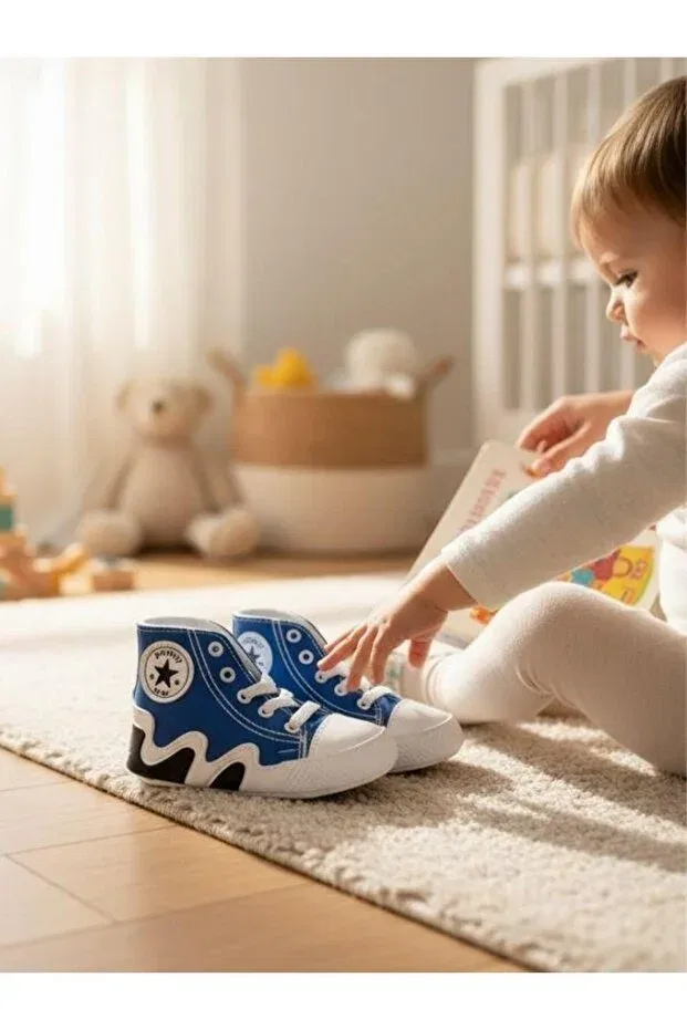 Детские ботиночки для мальчиков с принтом Zekids, P-Blue — фото 4