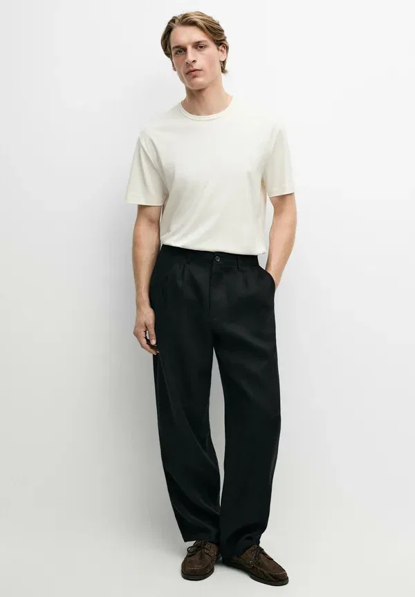 Футболка хлопковая Basic t-shirt Massimo Dutti, Yellow, желтый — фото 2