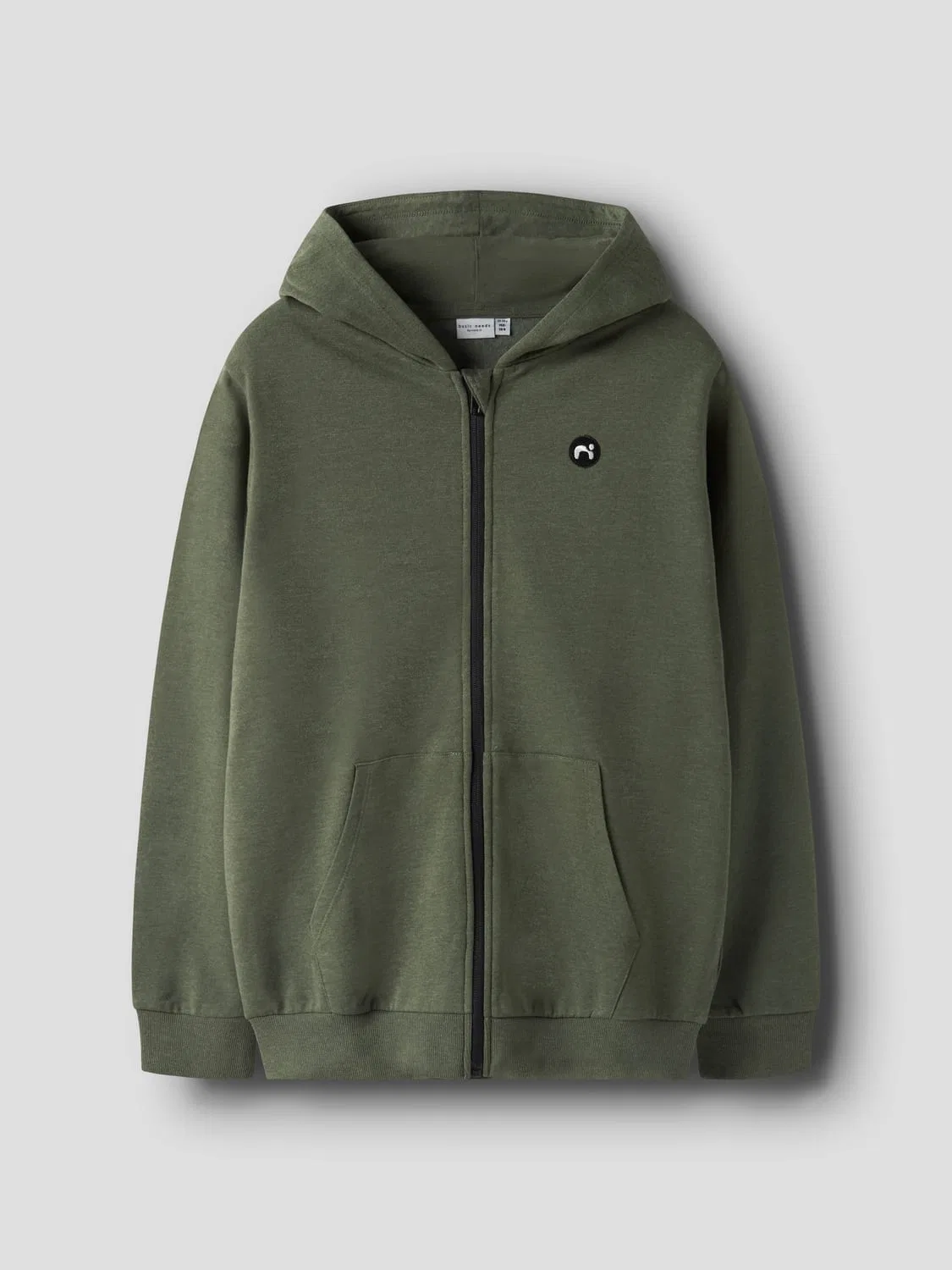 Свитшот с капюшоном на молнии NKMVIMO LS SWEAT CARD BRU Name It, зеленый — фото 2