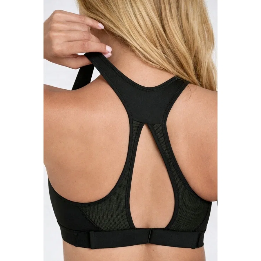 Спортивный бюстгальтер с высокой поддержкой Swoosh High Support Non Padded Adjustable Sports Bra Nike, Черный — фото 4