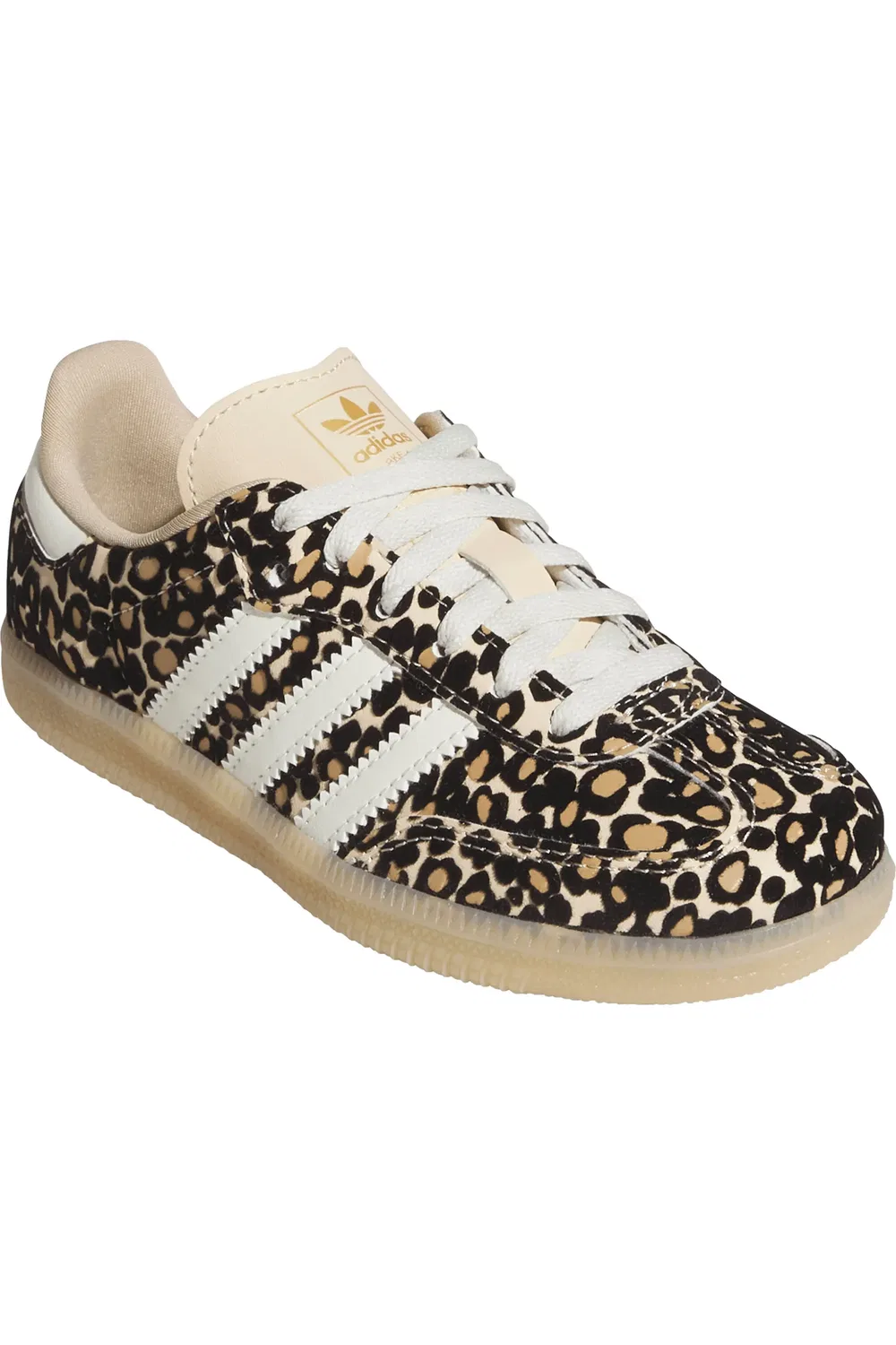 Детские кроссовки кожаные Samba adidas, Sand Strata/Ivory/Gum — фото 2