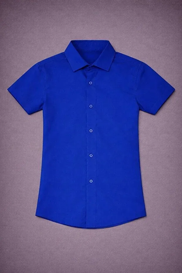 Детская рубашка для мальчиков с коротким рукавом Ms Kids, Navy Blue