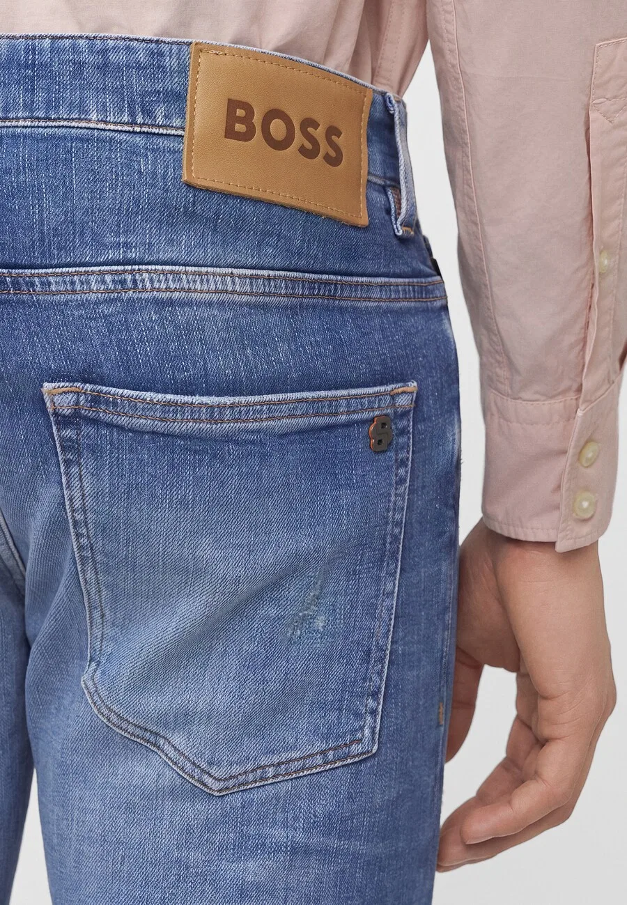 Джинсы BOSS Slim fit синего цвета — фото 3