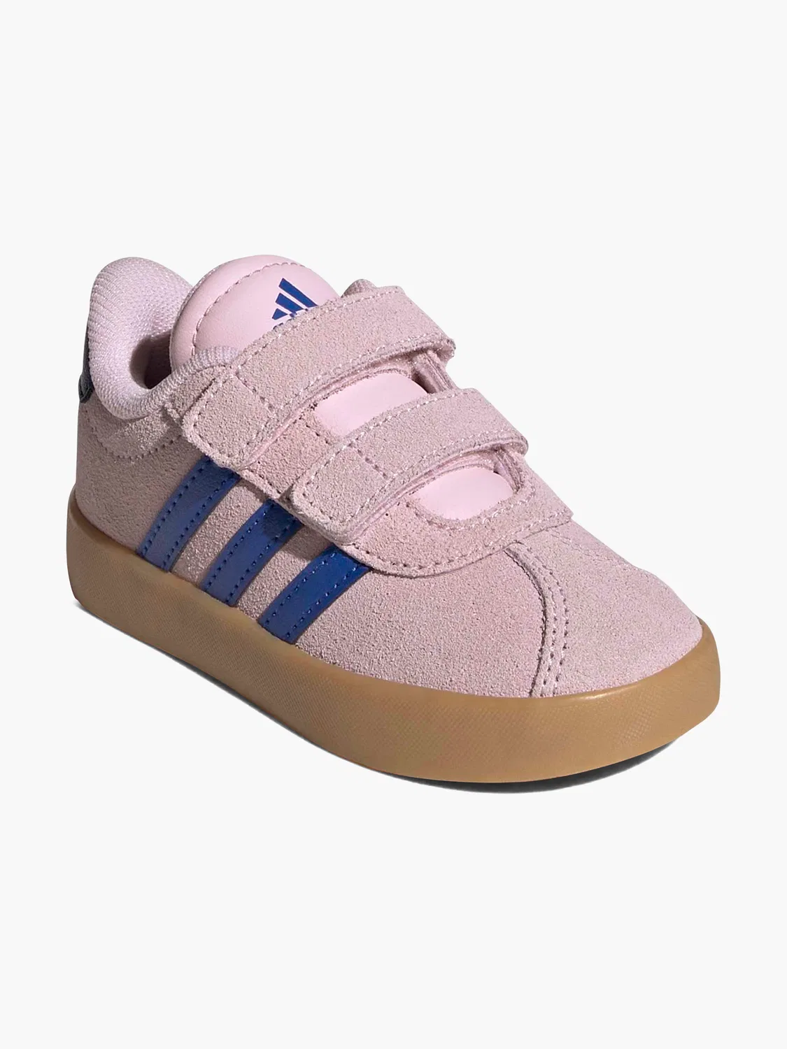 Детские кроссовки на липучке Adidas VL Court 3.0 CF I, цвет Rose Gold — фото 2