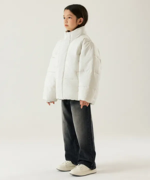 Пуховик короткий, повседневный, Musinsa Standard Kids, пыльный крем