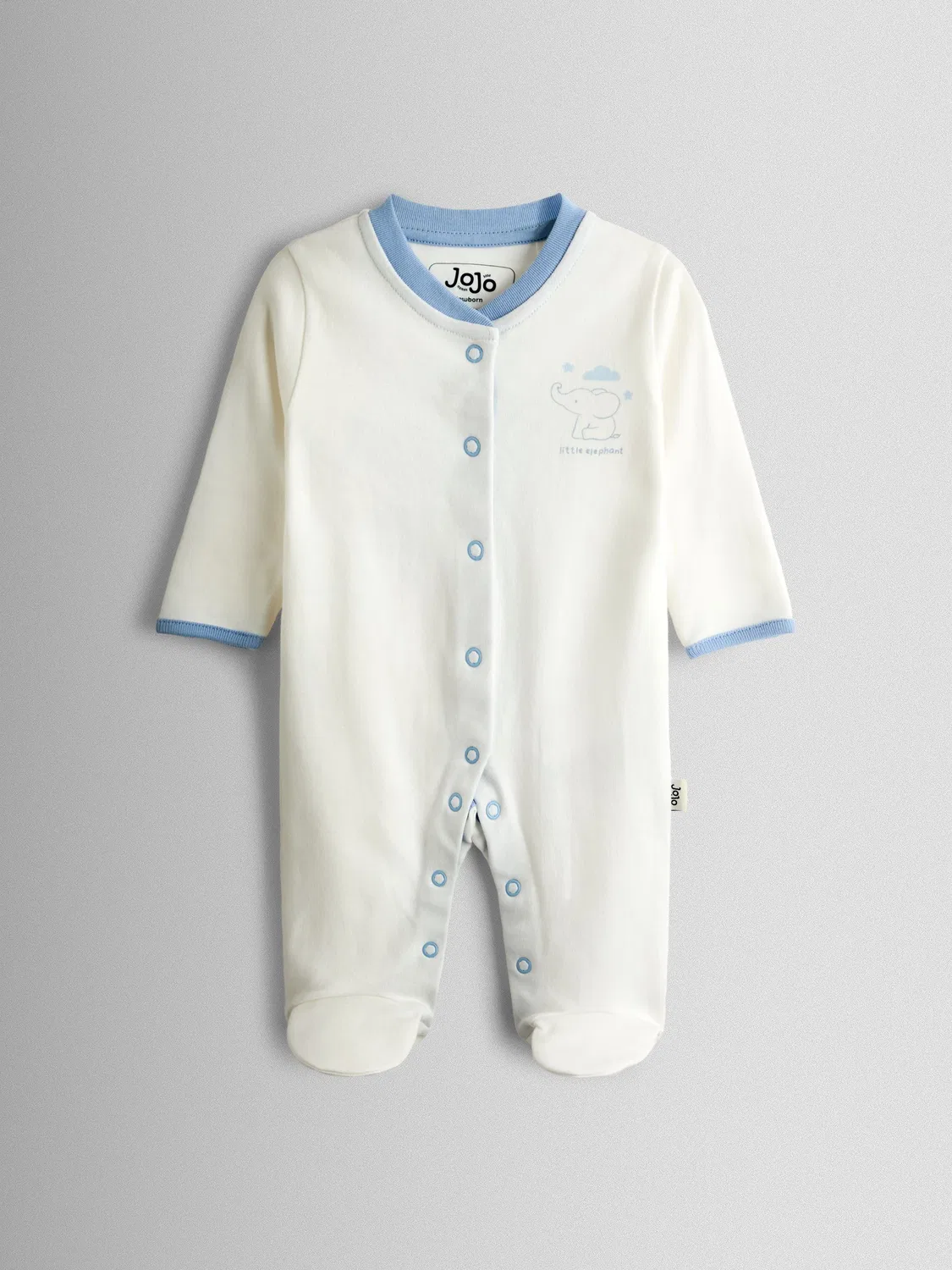 Комплект из 3 боди-слипов, слон, JoJo Maman Bébé, голубой — фото 2