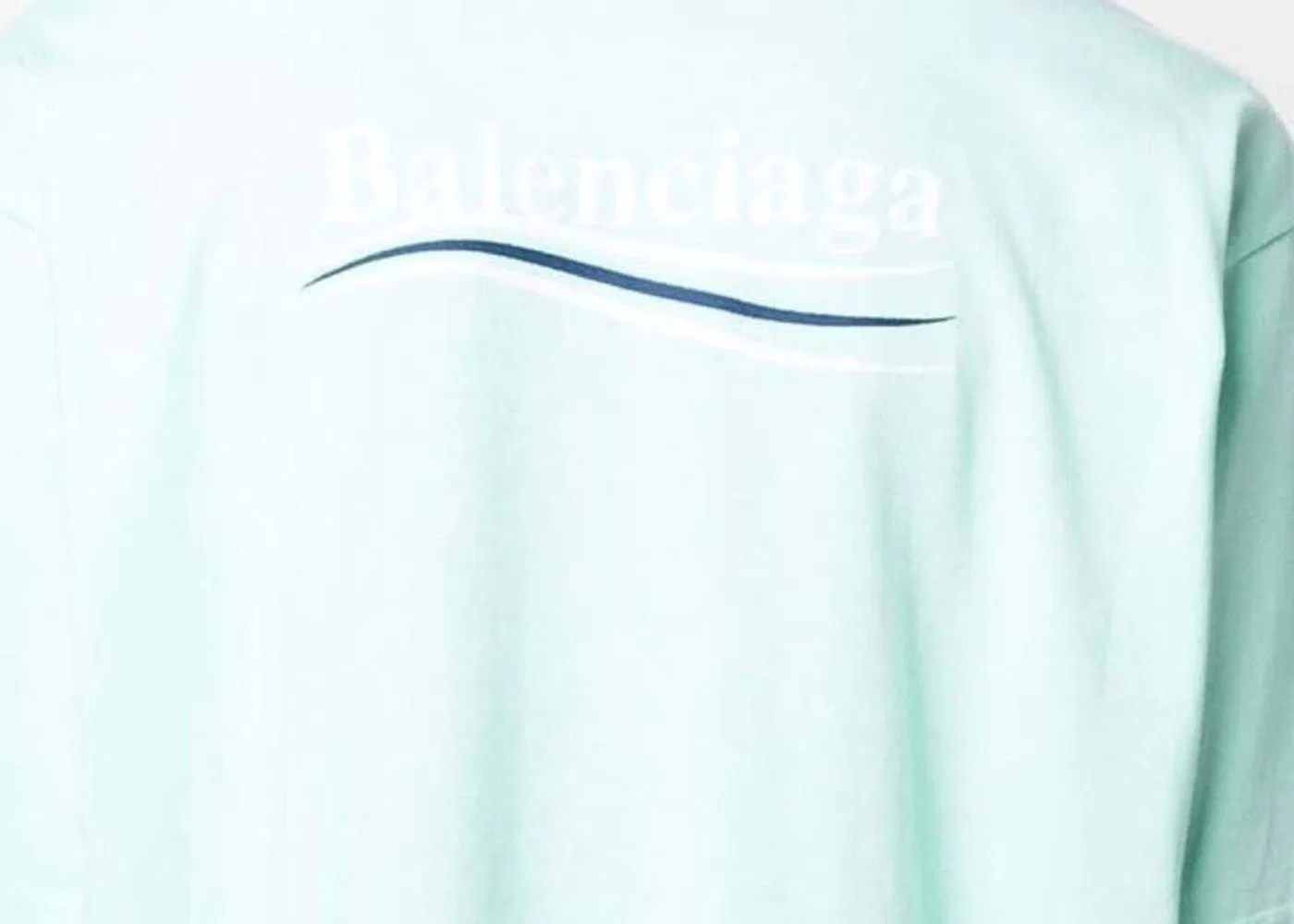 Мужская футболка с принтом Balenciaga Political Campaign Oversized Logo-Print, Mint — фото 2