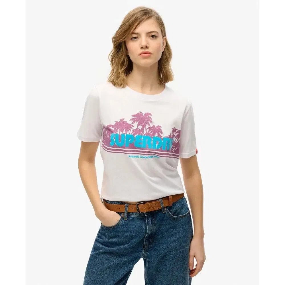 Женская полосатая футболка Superdry, Weiss