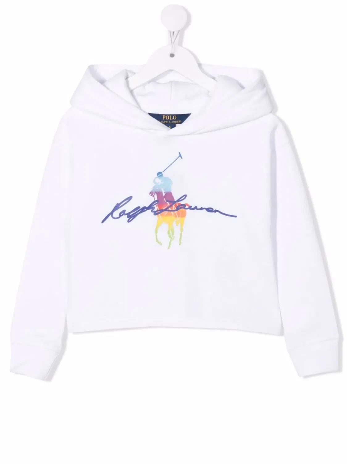 Короткое худи с принтом Pony Polo Ralph Lauren, белый