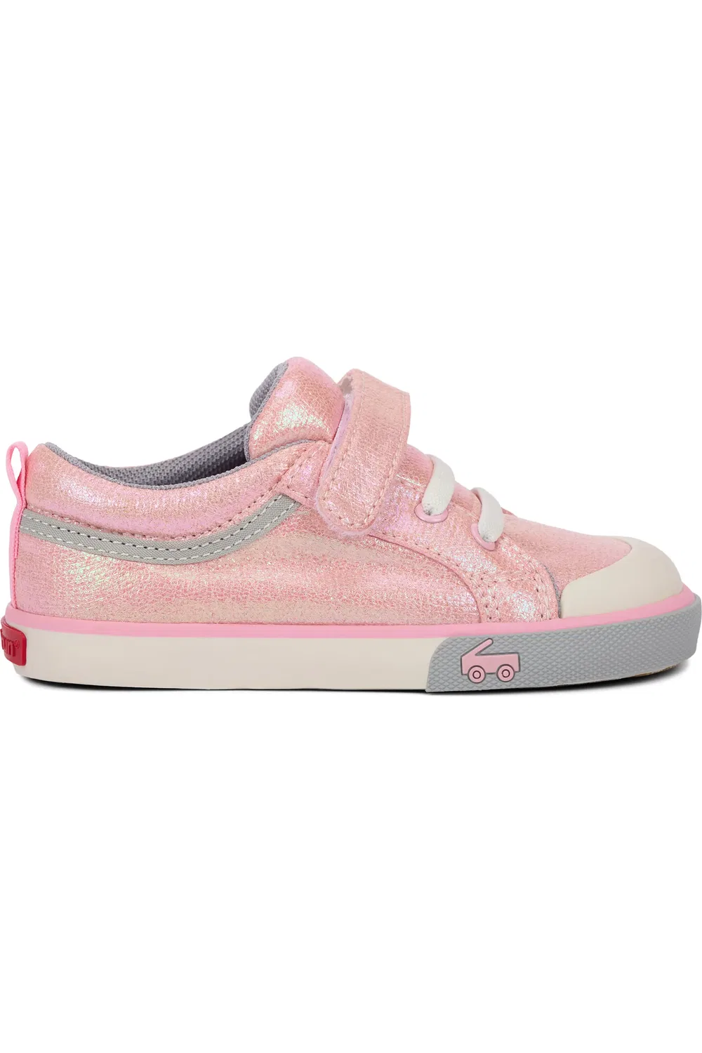 Детские кроссовки на липучке Kristin See Kai Run, Pink Metallic — фото 3