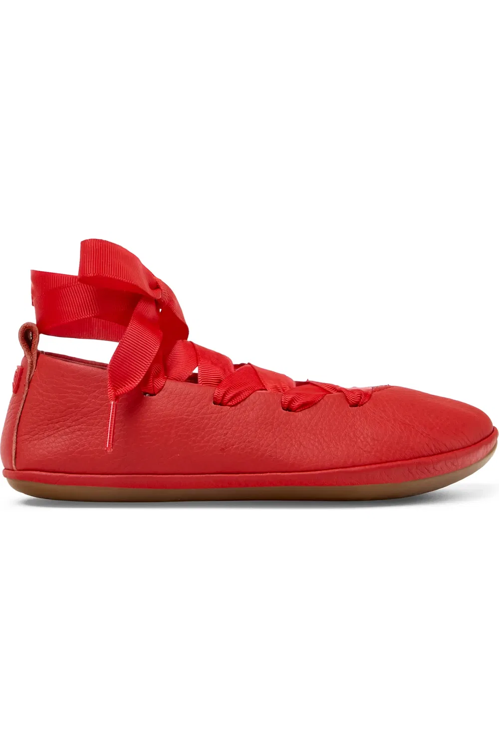 Туфли Балетки детские Camper Right Lace-Up Flat, на шнуровке, Medium Red — фото 3