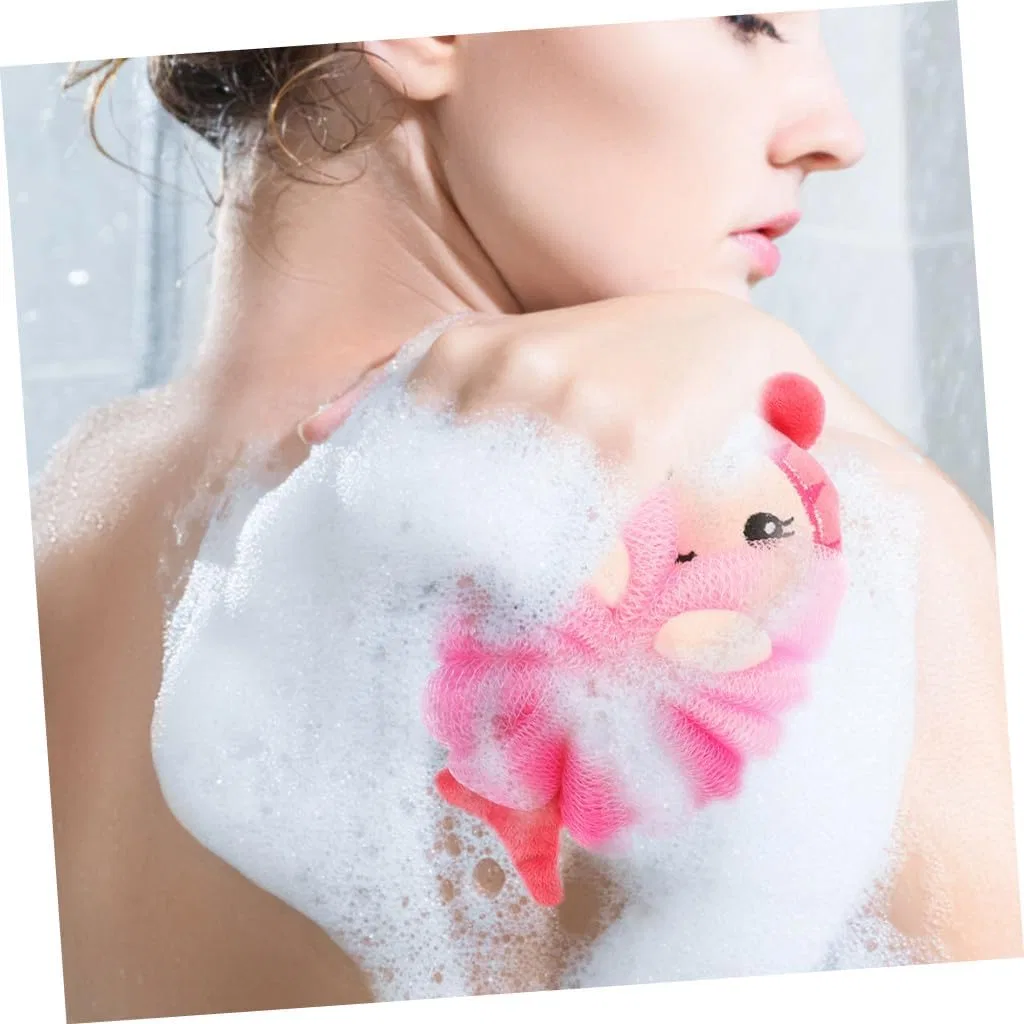 Мочалка для душа детская, 4 шт, Beavorty, Mermaid, 16x9.5x8 см, 244 г, Pink — фото 3
