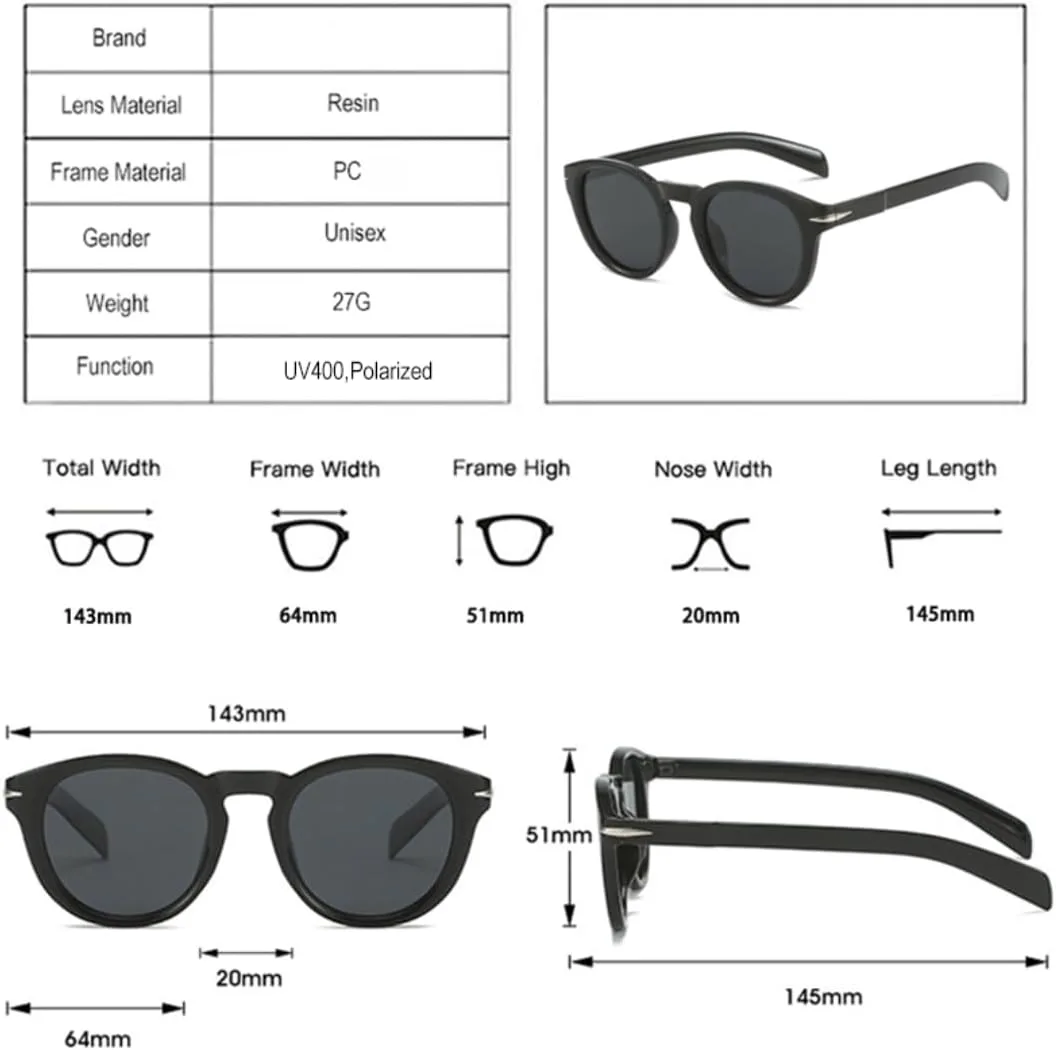 

Мужские солнцезащитные очки круглой формы в винтажном стиле с защитой от УФ-излучения UV400; женские солнцезащитные очки в тренде с заклепками UUPTTPL, Green Grey