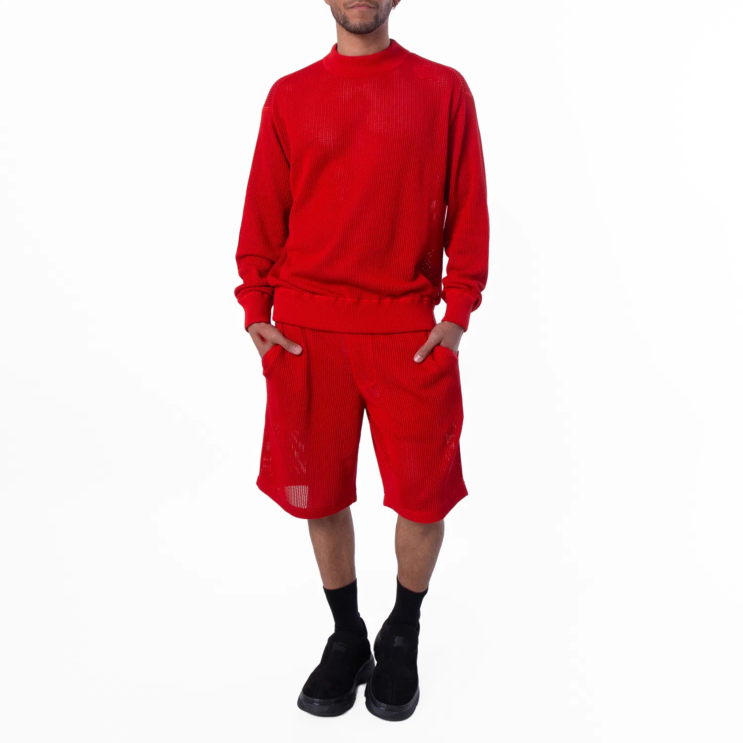 Свитер из шёлкового хлопка с сетчатой структурой EKD Silk Cotton Mesh Burberry, Pillar — фото 3