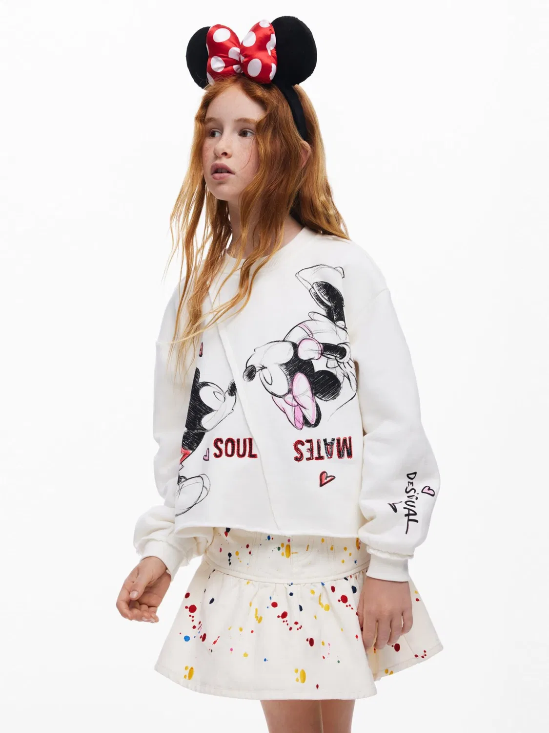 Свитшот Desigual Mickey Mouse Kiss белого цвета — фото 3