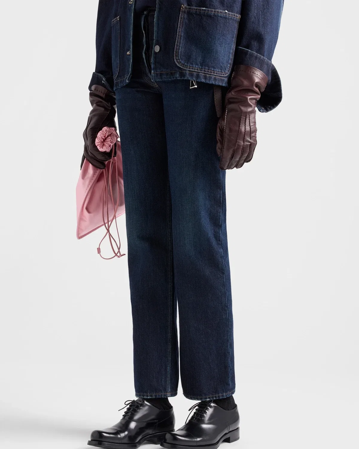 Прямые джинсы с завышенной талией Prada, синий — фото 3