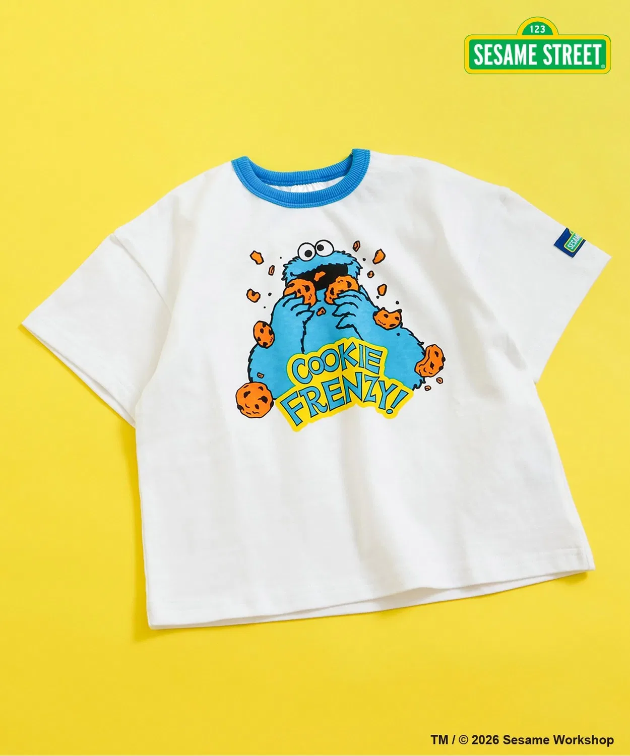 Детская футболка с коротким рукавом и принтом Sesame Street, Blue