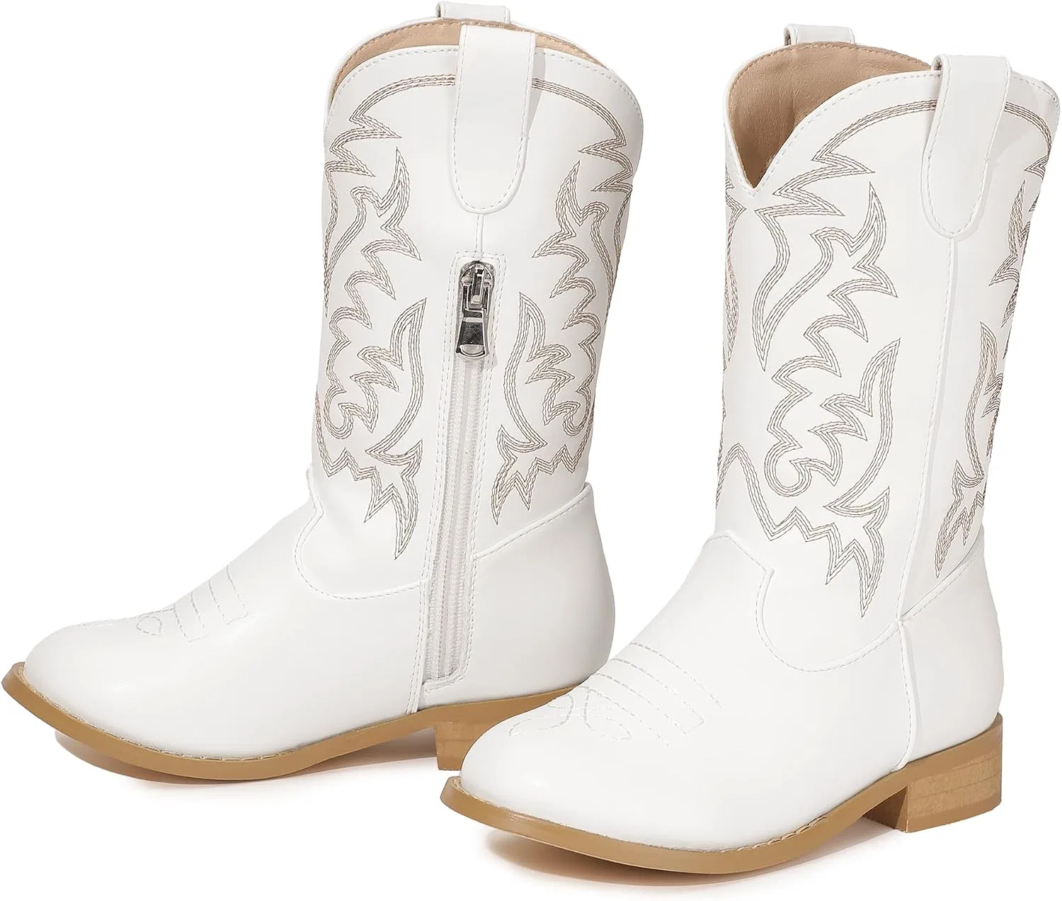 Детские сапоги с вышивкой Cowgirl Cowboy для девочек и мальчиков Hehainom, White — фото 4