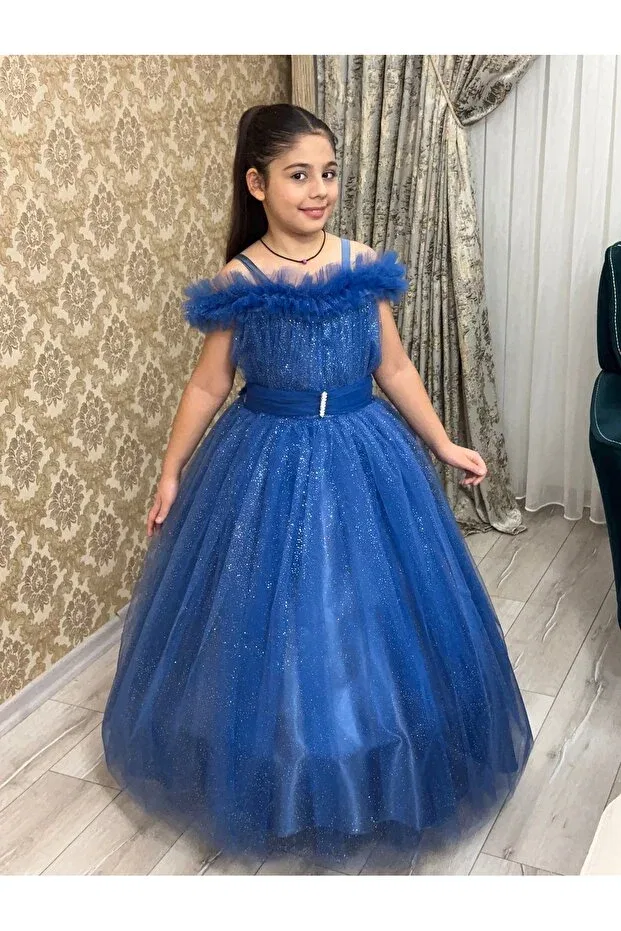 Детское платье для девочек с пайетками Tuha Kids Design, Indigo — фото 2