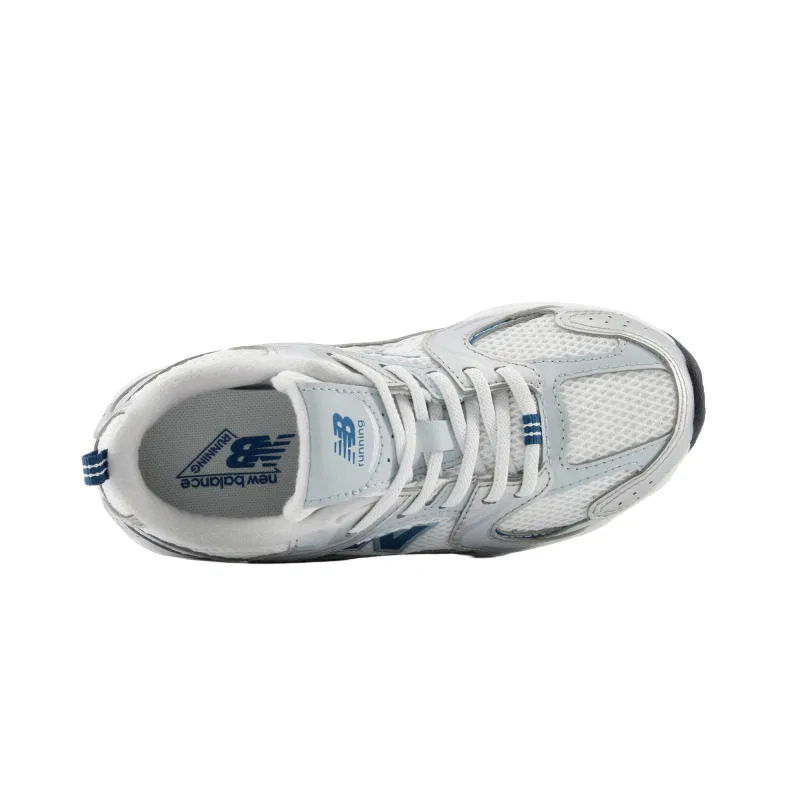Детские кроссовки с широкой колодкой New Balance, White/Silver — фото 4